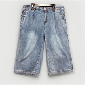 FDJ Wide Leg Jeans Women's 8 French Dressing Olivia Gaucho Cropped Flared Light